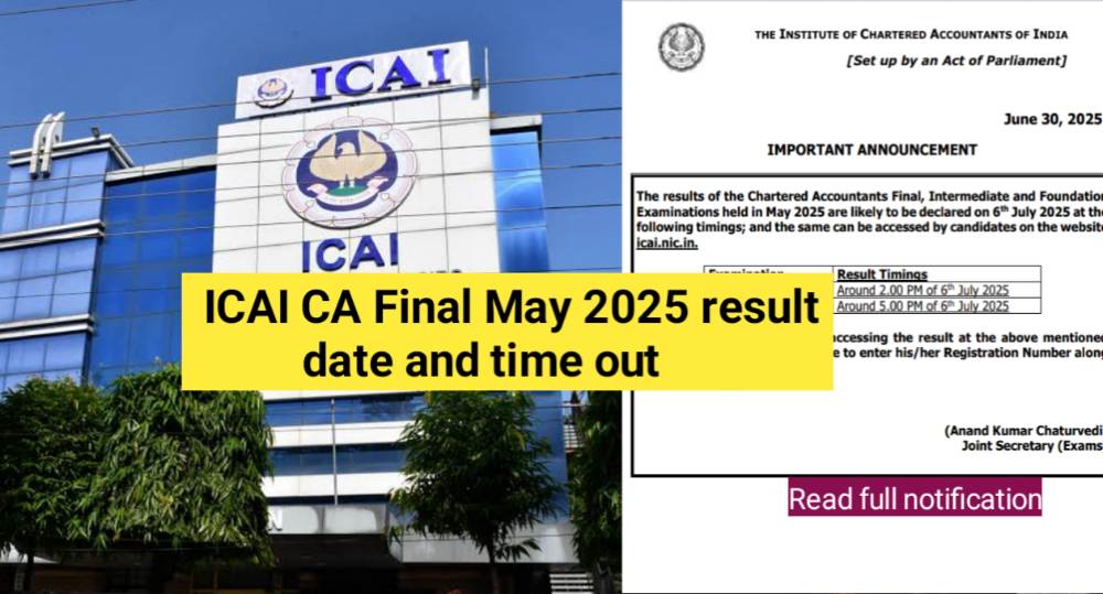 CA Final May 2025 Result Date Out 